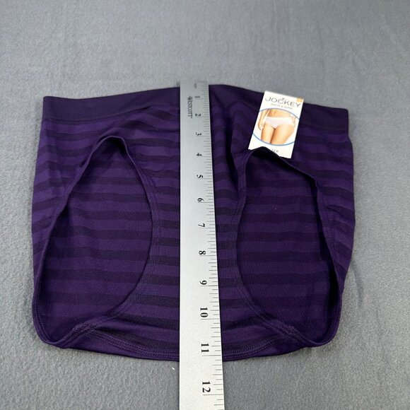 Jockey Women's Size Large 7 Panty Hipster Matte And Shine Striped Purple New - Picture 8 of 9
